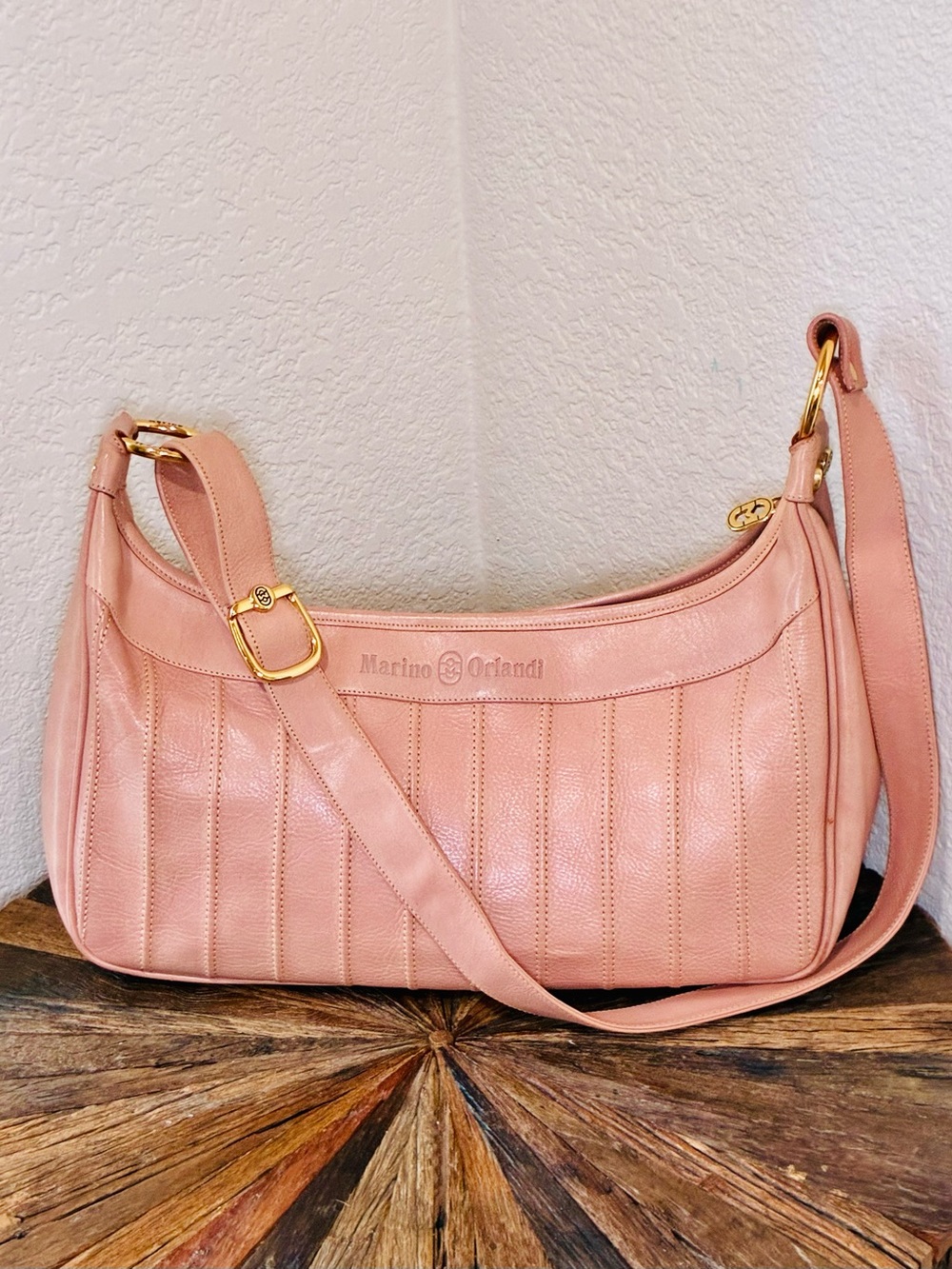 Marino Orlandi Dusty Rose Leather
Large Shoulder Handbag